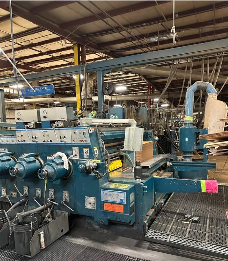 Used 50" x 113" Langston 2 color Flexo Folder Gluer