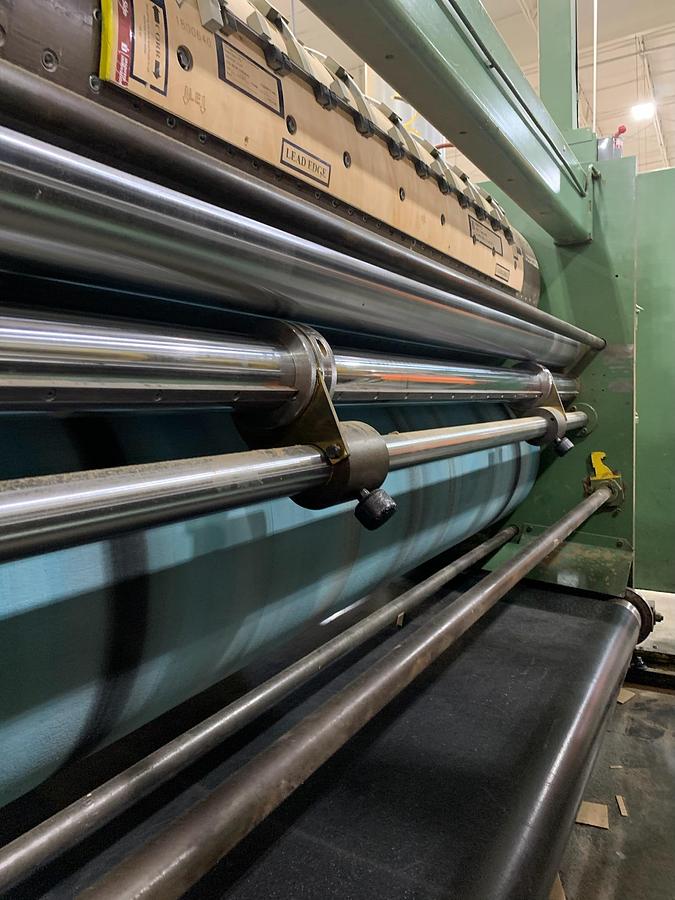 Used 66″ x 85″ Staley 3 color Rotary Die Cutter with Slotting section