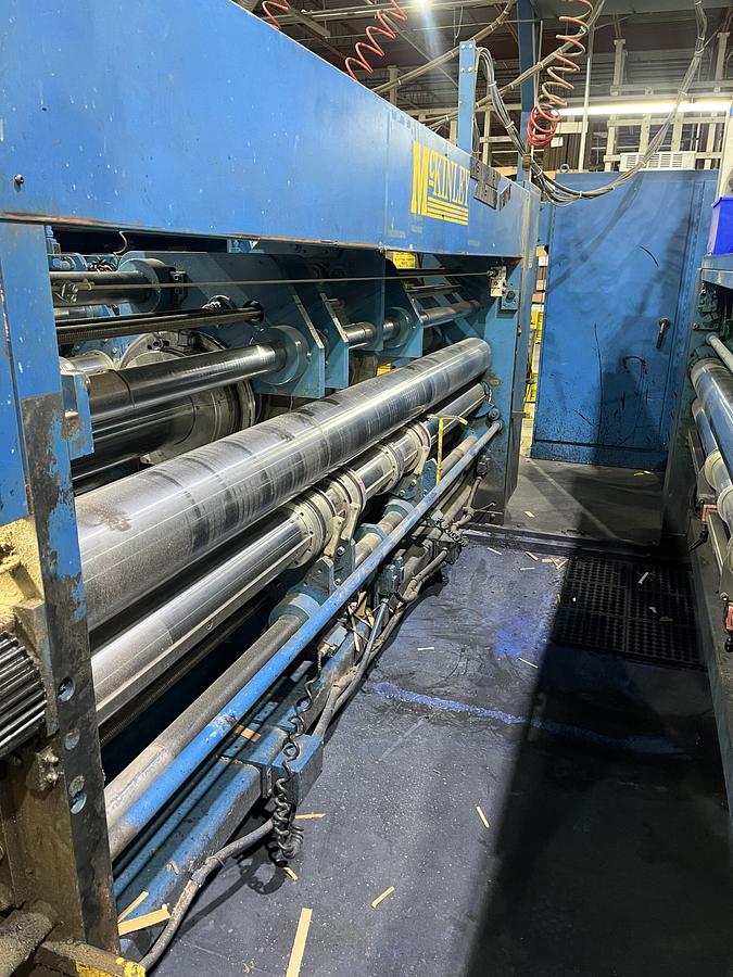 Used 66" x 130" McKinley Flexo Folder Gluer, 2004, in operation