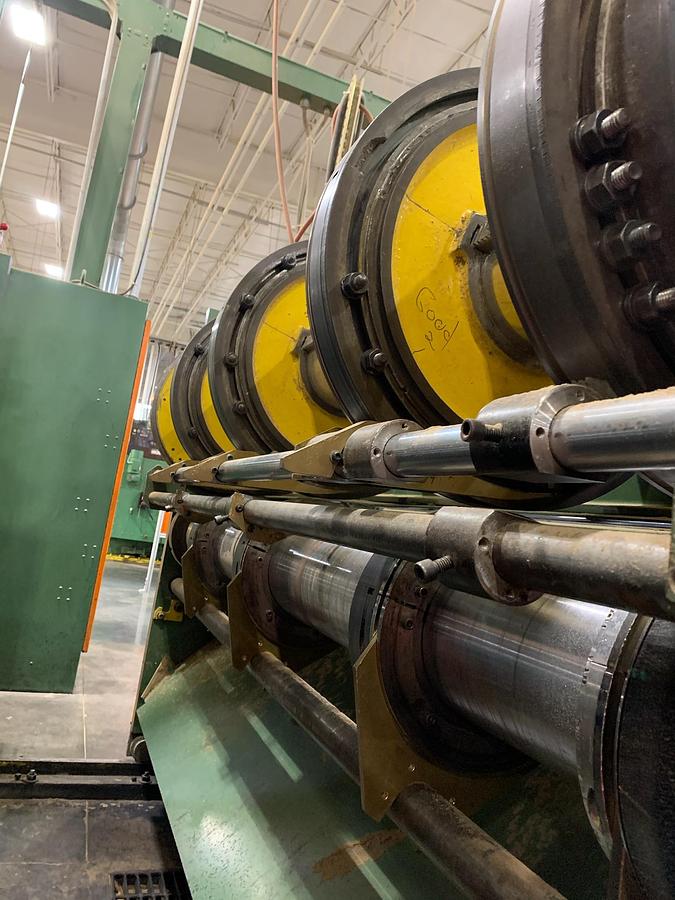 Used 66″ x 85″ Staley 3 color Rotary Die Cutter with Slotting section