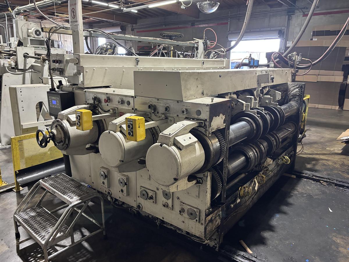 Used 37” x 84” Langston 2 color flexo folder gluer