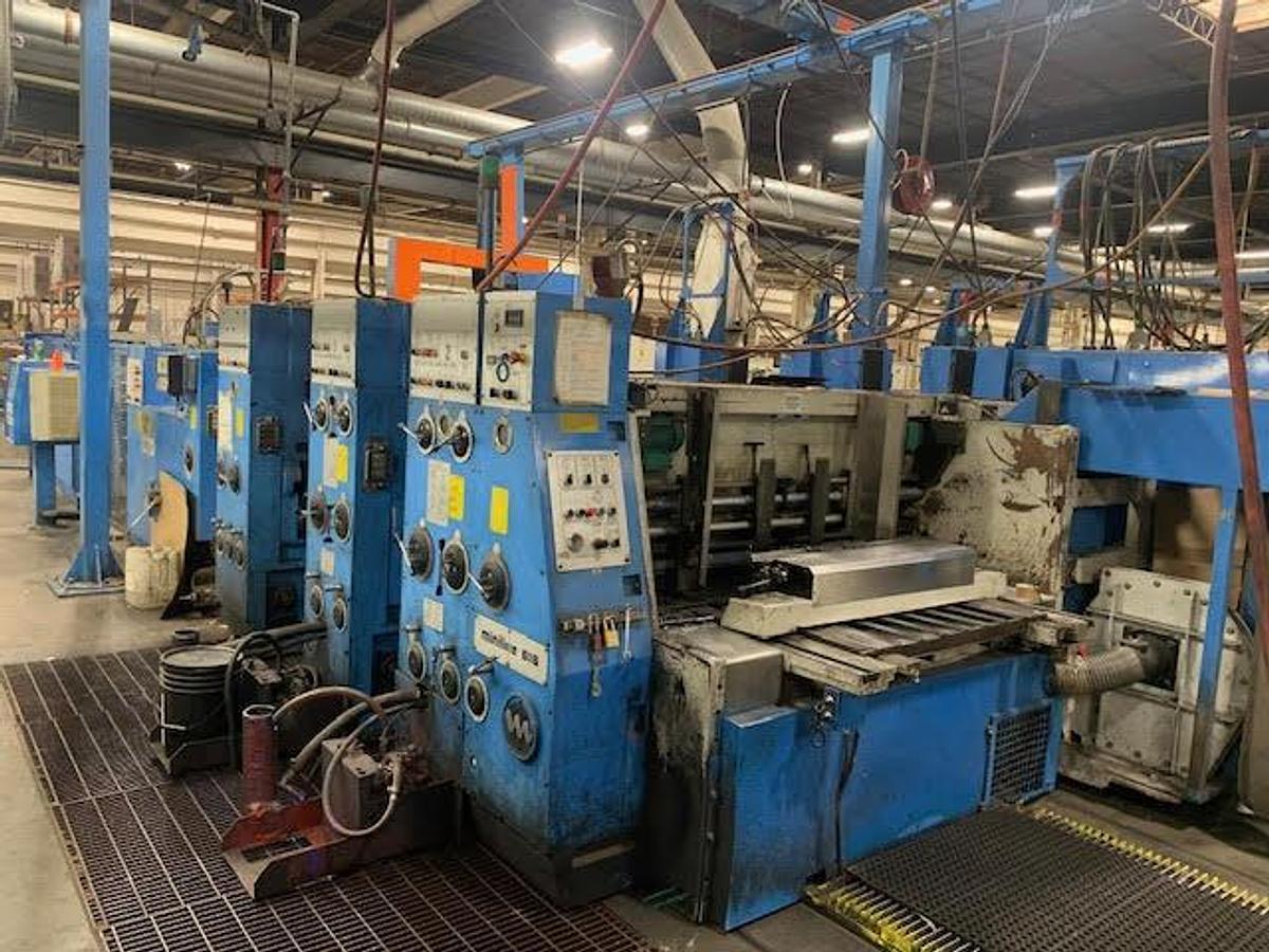 Used 25" x 63" Martin 2 color mini Flexo Folder Gluer