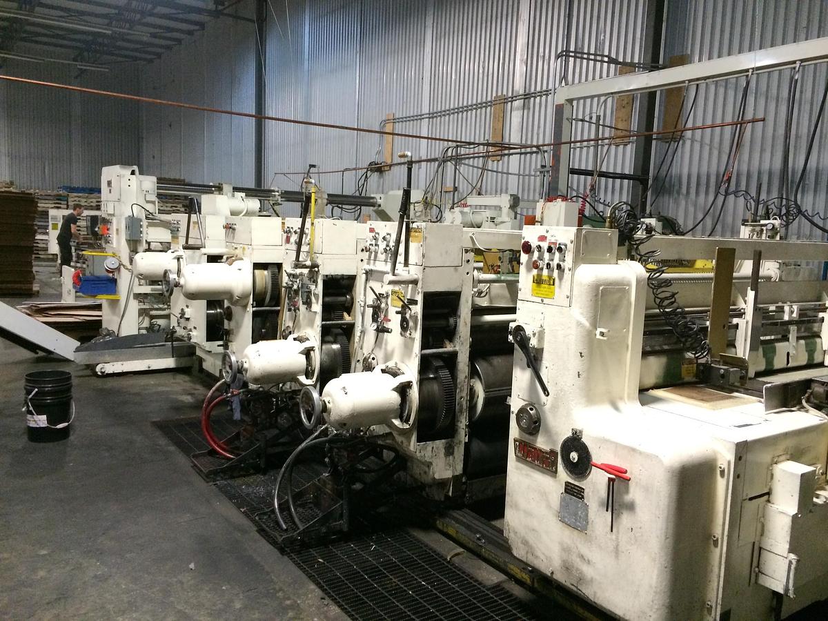 Used 50" x 113" Ward 2 color Flexo Folder Gluer with DC - 1978