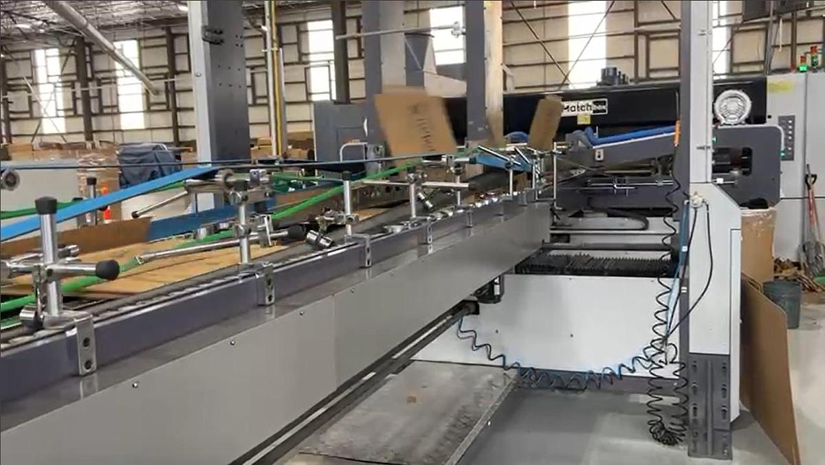 Used 66" x 135" Matchbox 2 color Flexo Folder Gluer, late model