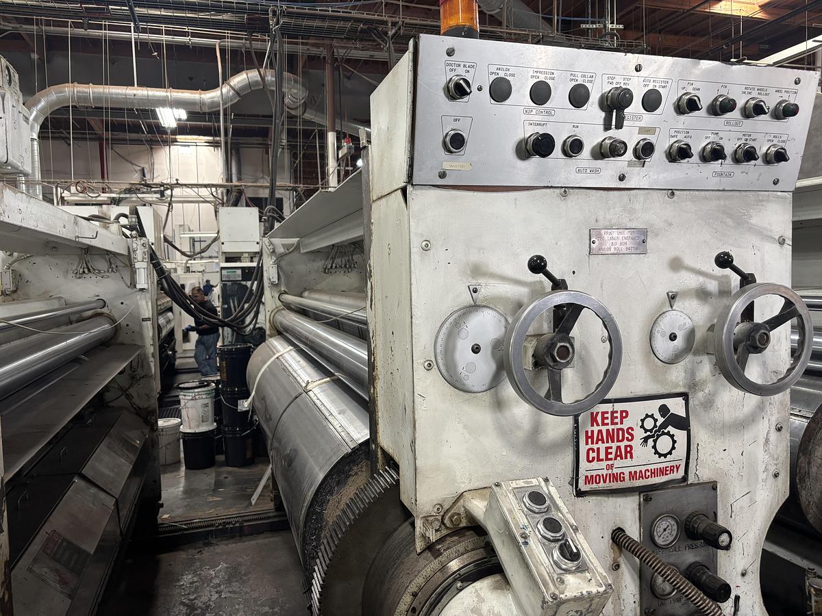 Used 66" x 115" Langston 3 color Rotary Die Cutter