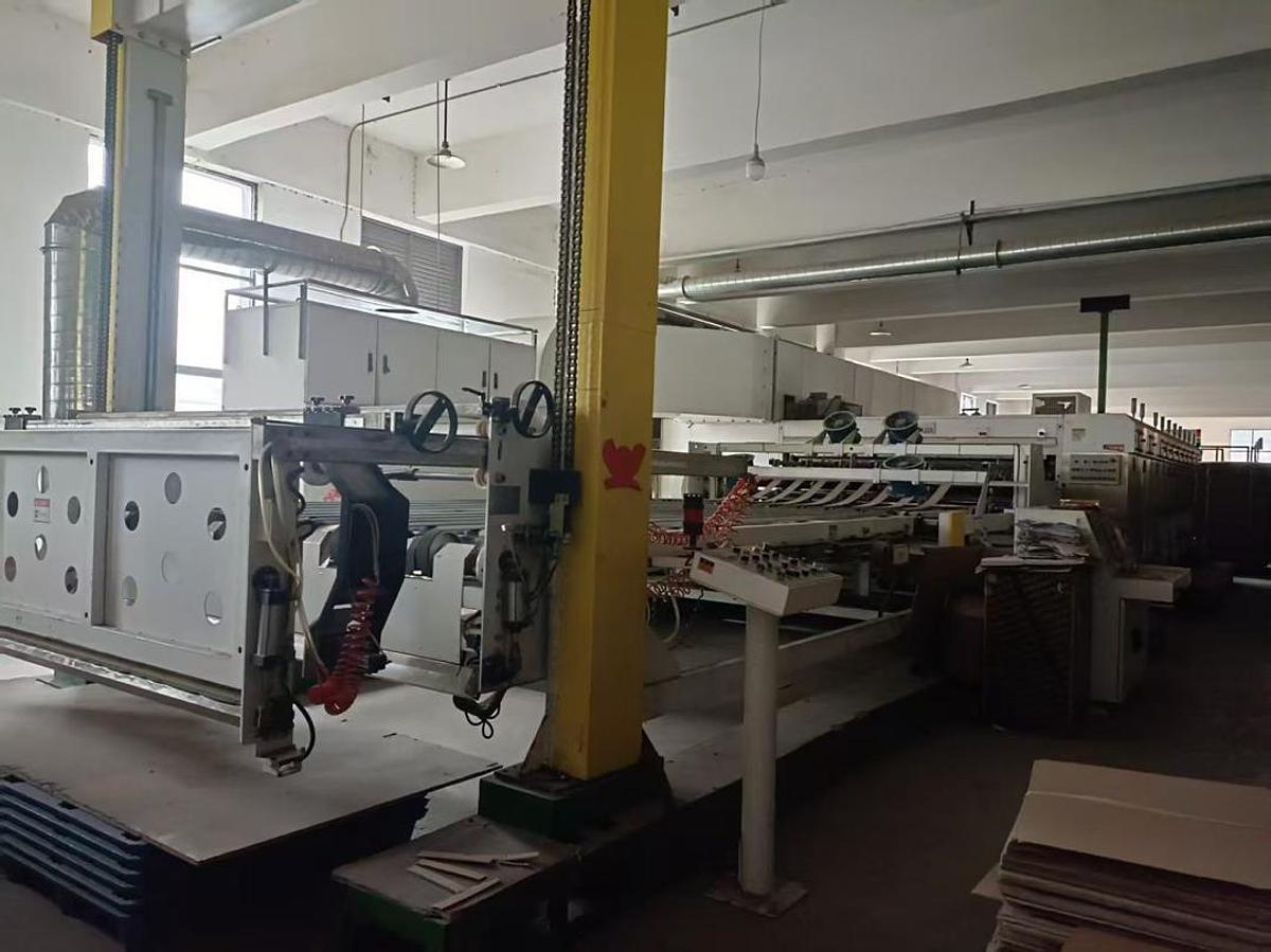 Used 50" x 110" Sunrise 4 color Flexo Folder Gluer with Die Cut section