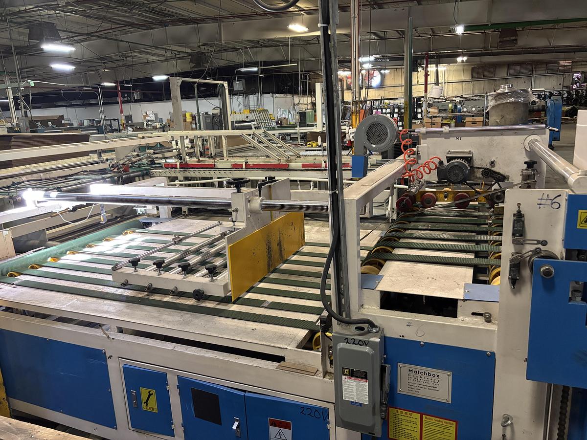 Used Matchbox Semi-automatic Gluer machine with side delivery takeoff