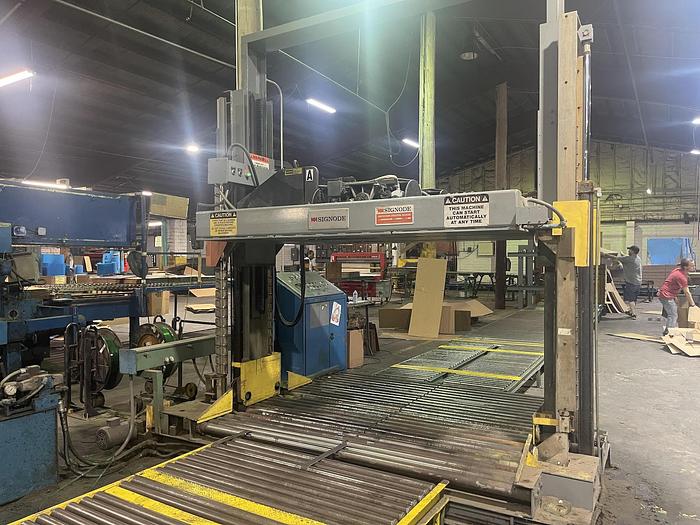 Used Signode 2 head Unitizer,  in operation