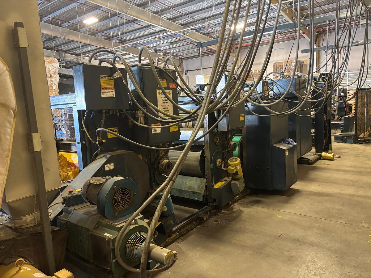Used 66" x 126" Ward 2 Color Flexo Folder Gluer with DC section