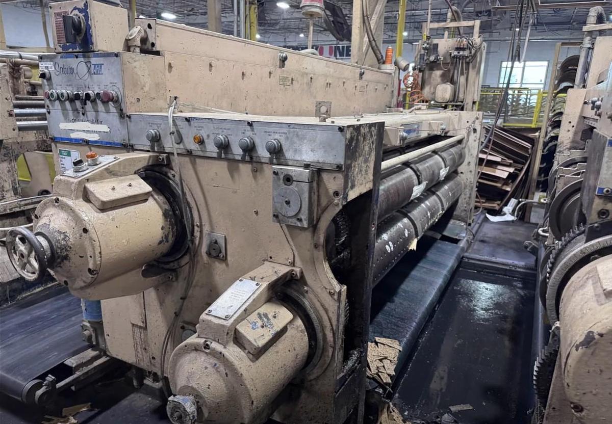 Used 37" x 97" Langston 3 color Flexo Folder Gluer with Die Cut section