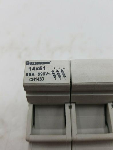 Used Bussmann CH143D 3-Pole Fuse Holder