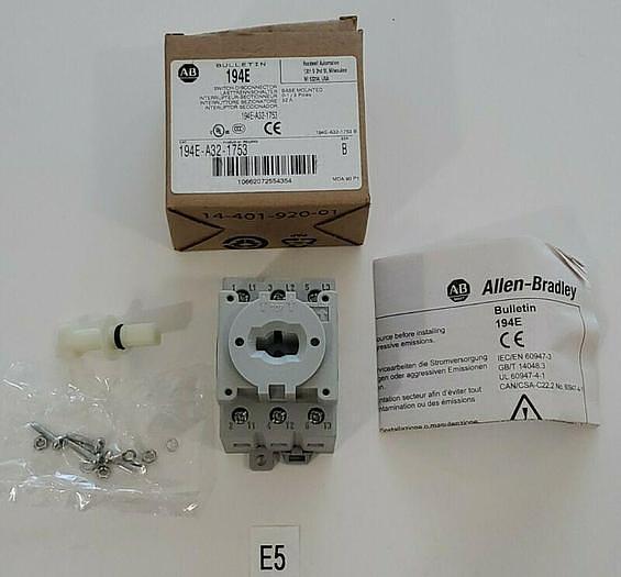 *NEW IN BOX* Allen Bradley 194E-A32-1753 Base Mount Load Switch Ser B 3P 32AMP