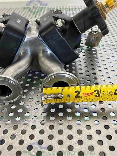 Used ITT  Pure-Flo 1-316L-RA25MAX 3- Way Diaphragm Valve w/ 1" Sanitary Fitting