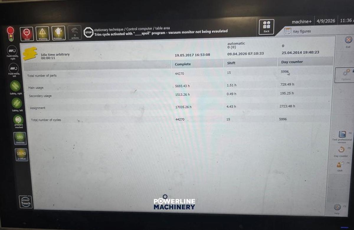 Used 2017 HOMAG N-300 5x12 CON2 CNC, Infeed + Outfeed