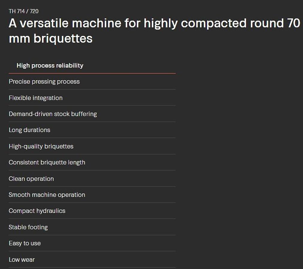 WEIMA TH714/720 Briquetting Press