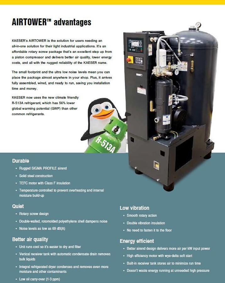 Kaeser AirTower Air Compressors, Model 3 to 7.5
