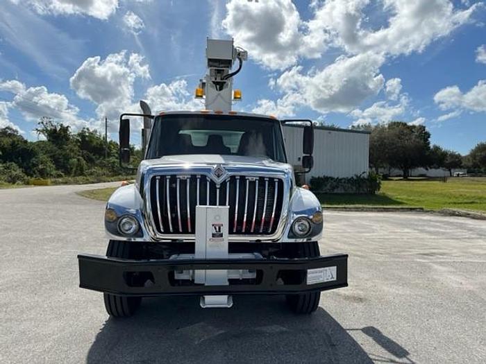 Used Altec AC-18 18 Ton Crane on 2008 International 7300 Reg Cab Flatbed Truck - C57532