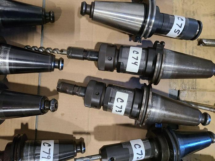 Used Assorted CNC Tool Holders with Cutters & Drills For Milling Machines VMC Tools G