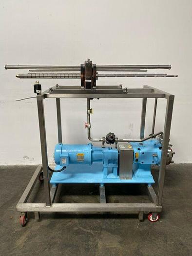Used Millipore Pellicon 1 Filter Holder w/ Waukesha 045/U2 Positive Displacement Pump