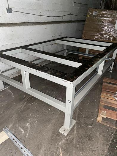 Used 110" L x 70" W x 32" H Layout Table Frame Custom Made
