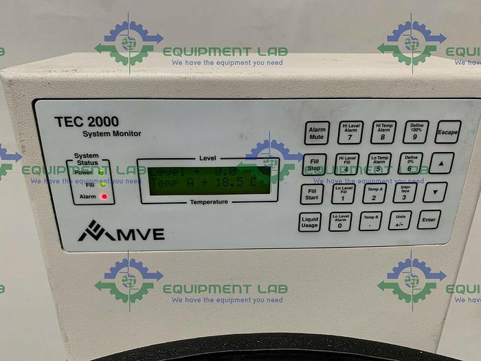 Used CHART MVE 230F Liquid Nitrogen Cryogenic Storage Tank w/ TEC 2000