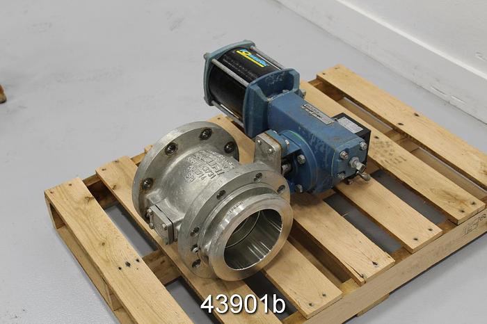 Used Dezurik 6" Air Operated V-Ball Valve, Stainless Steel Body #43901