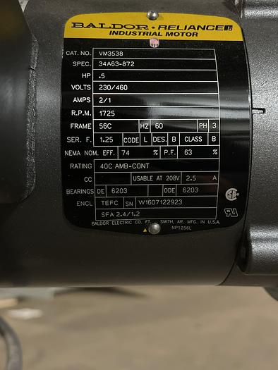 Used Conveyor 84”x16”x40” Baldor VM3538 .5 Hp 3 Ph
