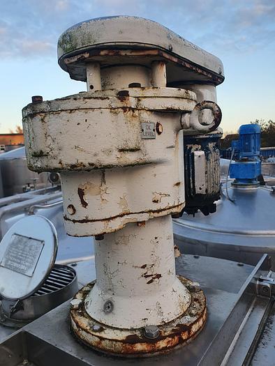 Used 2,000 Litre Stainless Steel Jacketed Mixing Tank