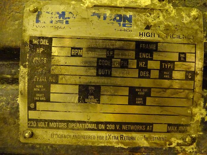 Used INGERSOLL DRESSER WORTHINGTON WATER PUMP WITH 200 HP MOTOR