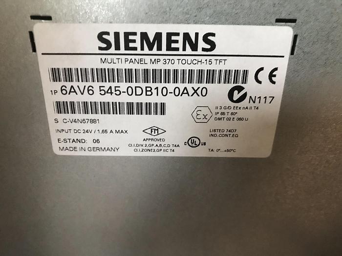 Gebraucht SIEMENS SIEMENS SIMATIC HMI MP370 15 TOUCH 6AV6545 0DB10 0AX0