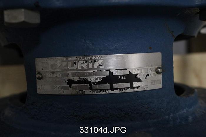 Used Dezurik 9278179 12" Basis Weight Valve #33104