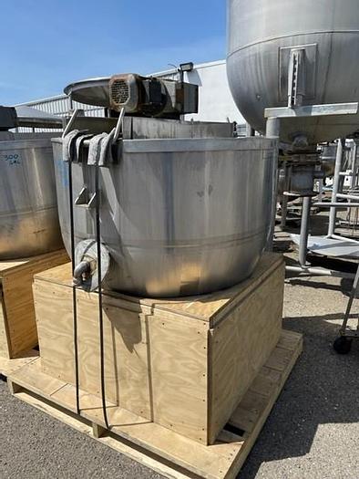 Used Mueller 300 Gallon Stainless Steel Jacketed Mixing Kettle with Double Motion Agitation