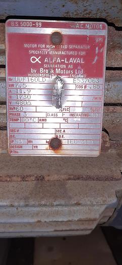 Used Centrifuge, Disc, Auto, Alfa Laval, BRPX207SGP74C60, #S734413