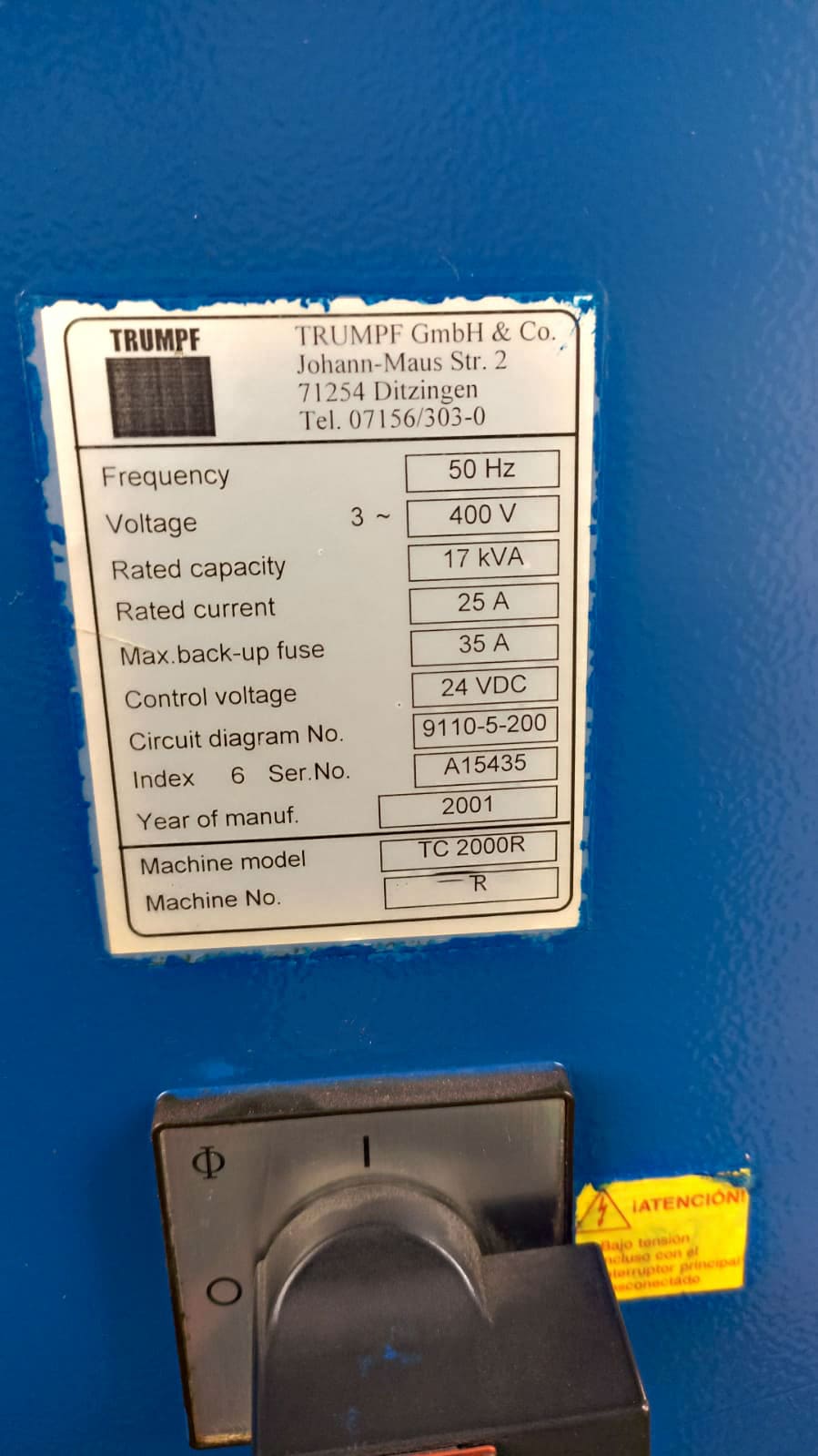 Used Trumpf Trumatic 2000R -  Punching Machine - 2001