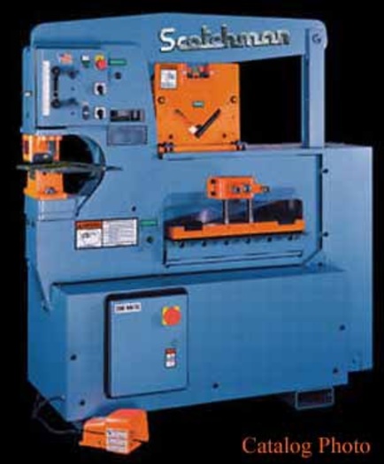 65 Ton Scotchman 2409-24M Ironworker With Tooling & Laser Light, 460V