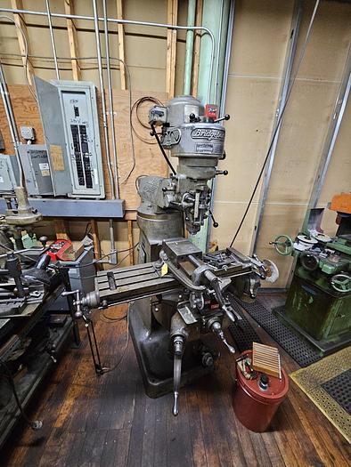 Used Bridgeport Milling Machine 36 inch Table Vise & Power Feed