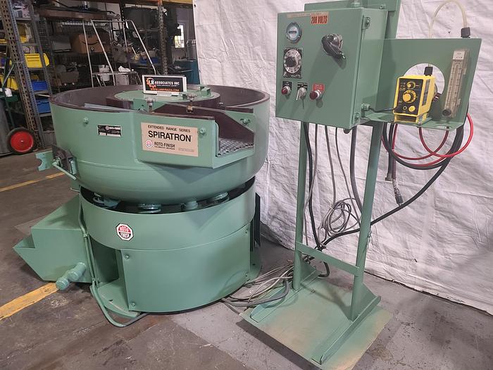Used Roto-Finish Spiratron 4 Cubic Foot Vibratory Finishing Machine with Automatic Parts Seperator