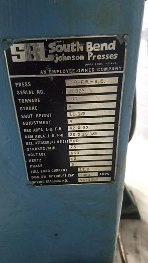 Used 100 Ton Power Punch Press Stamping Forming Metal Two Available!!