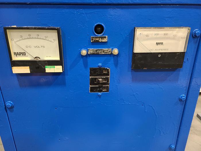Used 500 AMPS 12 VOLTS RAPID DC Power Supply Rectifier for Plating & Electropolishing