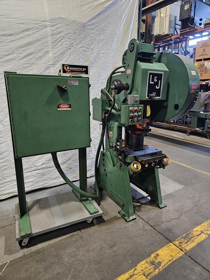 Used 27 Ton L&J Punch / Trim Press Air Clutch Air Brake 2" Adj. with Palm Buttons