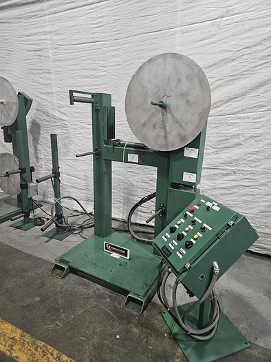 Used TWO Durant Motorized Braking Stock Reel Payoff with Coil Feed Sensors