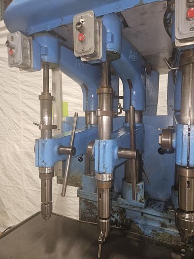 Used Buffalo Forge Quad Drill Press with Emrick Tapping Head 220V 3 Phase Drilling Tapping Machine