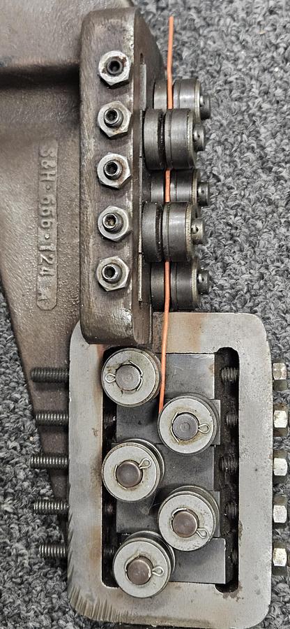 Used Wire Stock Straightener Multi Roll 90 degree transition 2 Plane Brass Steel Silver