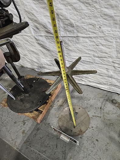 Used 16 Inch Stock Reel Payoff Stand for feeding metal stock to power punch press
