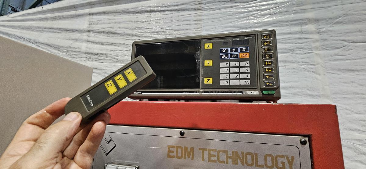 Used EDM TECHNOLOGY OMEGA 405-B SINKER EDM – 30 AMP POWER SUPPLY – MITUTOYO DIGITAL READOUT – MAGNETIC CHUCK – 220V 3 PHASE – 1990