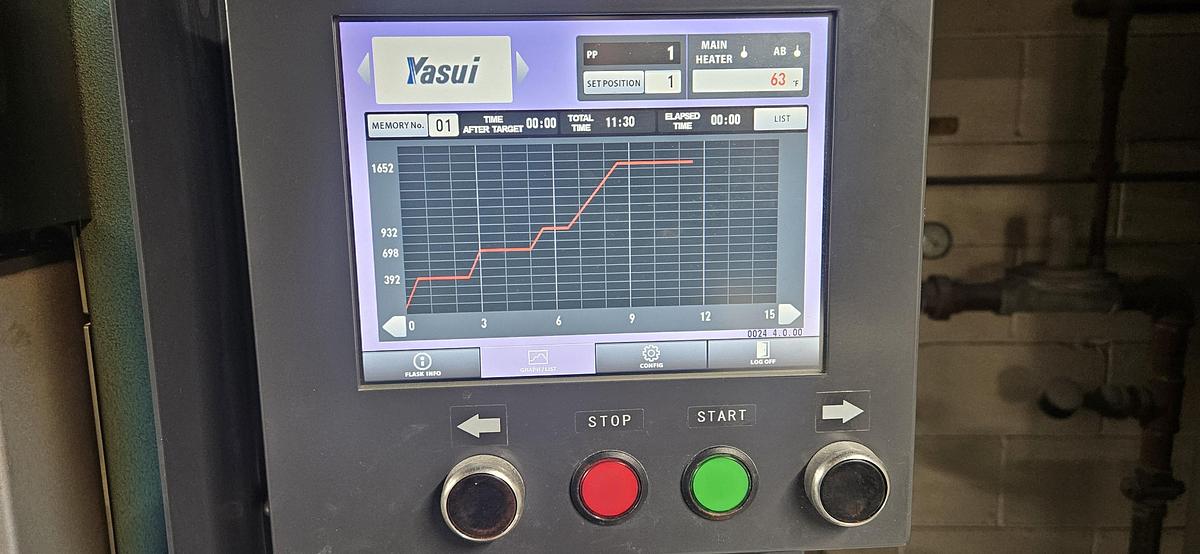 Used YASUI RBF32/21 ROTARY BURNOUT FURNACE Programmable Touchscreen Control – 220V / 60 Amp – 2024 – Excellent Condition