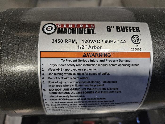 Used Polishing Buffing Double Head with Dust Collector Built-in 110V