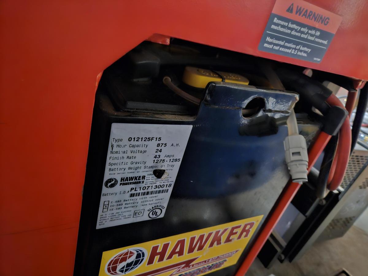 Used Raymond Standup Fork Lift 2007 Narrow Aisle 3000 Lb Triple Mast 260" height with Reaching Forks Forklift