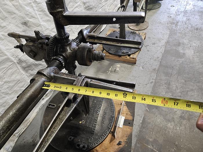 Used Littell 45 Inch Reel Payoff for feeding metal stock to power punch press