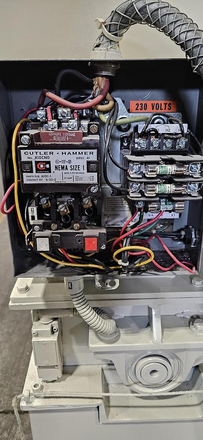 Used NELMOR G810LS LOW-SPEED PLASTIC GRANULATOR – 8" X 10" – 3 HP – GEARED LOW-SPEED DRIVE – 230V 3 PHASE – SHARP KNIVES – BIN DISCHARGE – HEAVY-DUTY